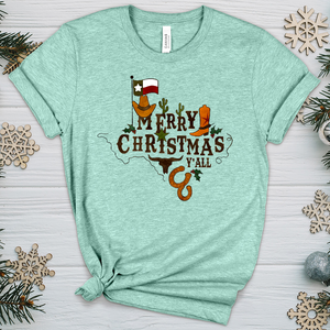 Merry Christmas Texas Heathered Tee