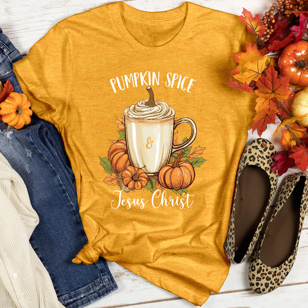 Autumn Latte Pumpkin Heathered Tee