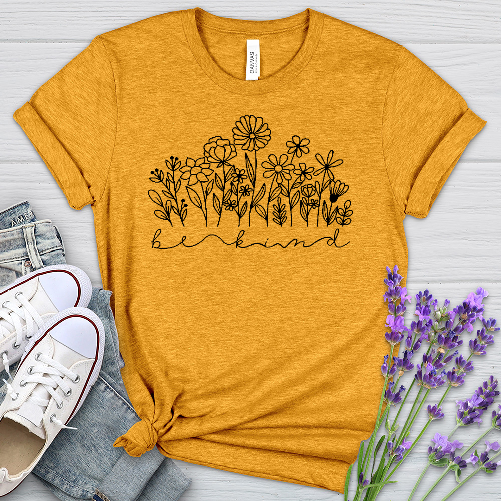 Be Kind Garden Black Heathered Tee