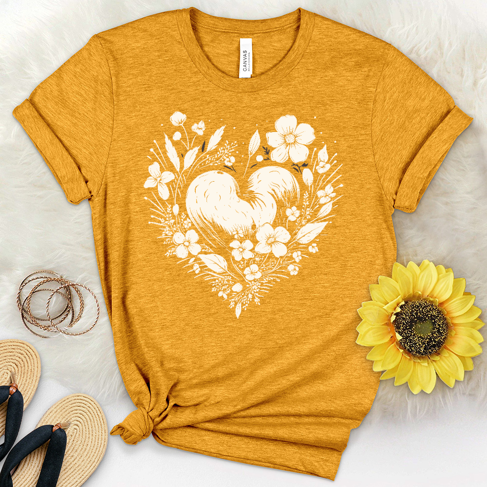 A Simple Heart With Flowers Heathered Tee