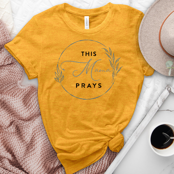 This Mama Prayers Circle Wreath Heathered Tee