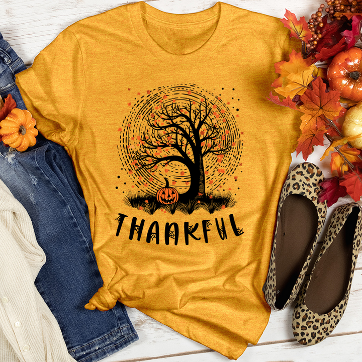 Thankful Halloween Night Heathered Tee