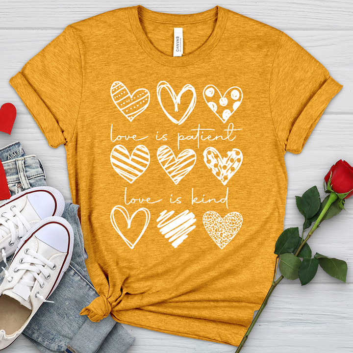 Heart Pattern Heathered Tee