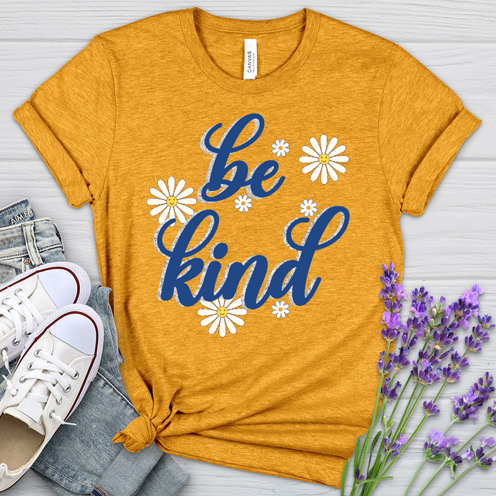 Be Kind Happy Daisies Heathered Tee