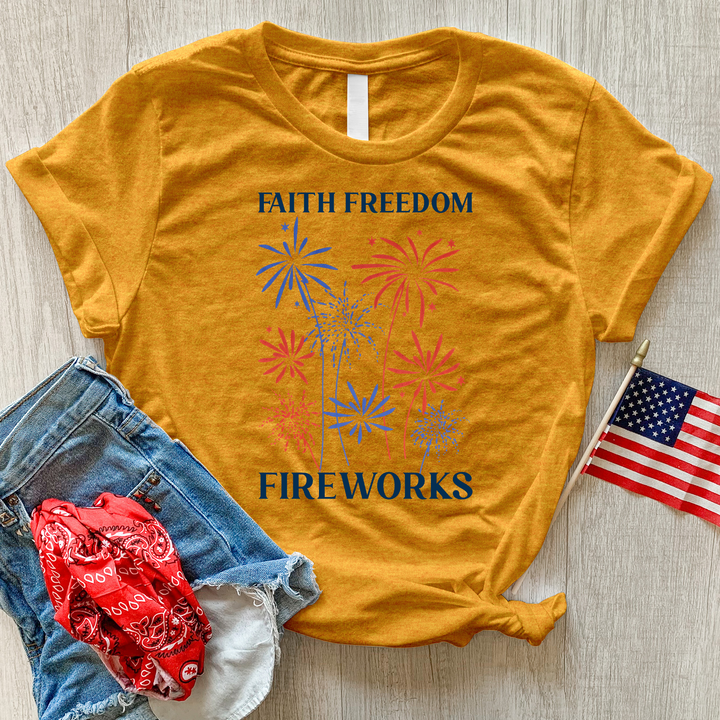 Faith & Fireworks Garden Heathered Tee