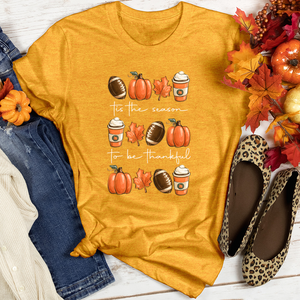 Tis Thankful Season Heathered Tee