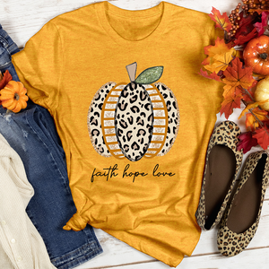 FHL Leopard Gold Pumpkin Heathered Tee