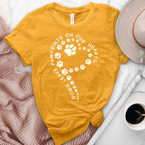 On our Hearts Paw Print Heathered Tee