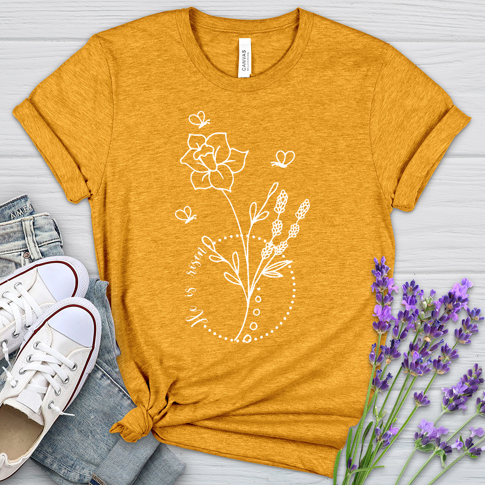 He Is Risen Bees Heathered Tee