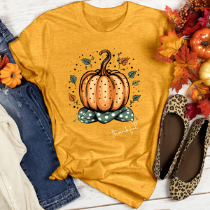 Cozy Dot Pumpkin Vibes Heathered Tee