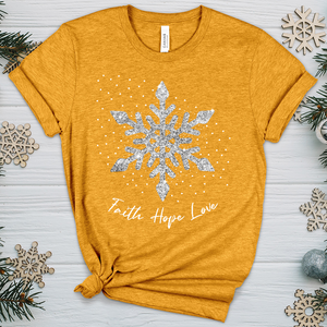 Faith Hope Love Silver Glitter Flake Heathered Tee