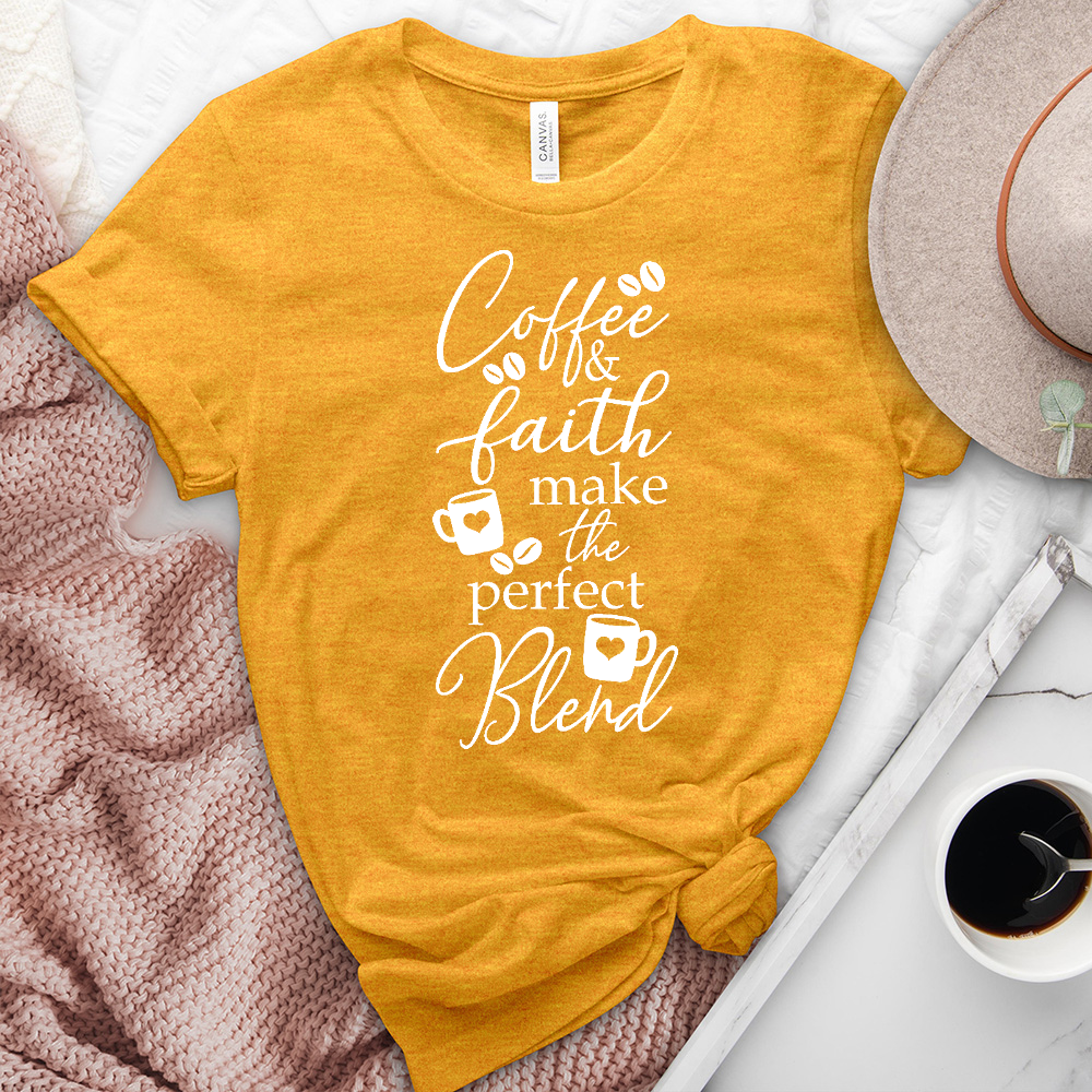 Coffee And Faith Blend Heathered Tee