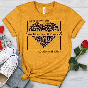 Love Leopard Heart Heathered Tee