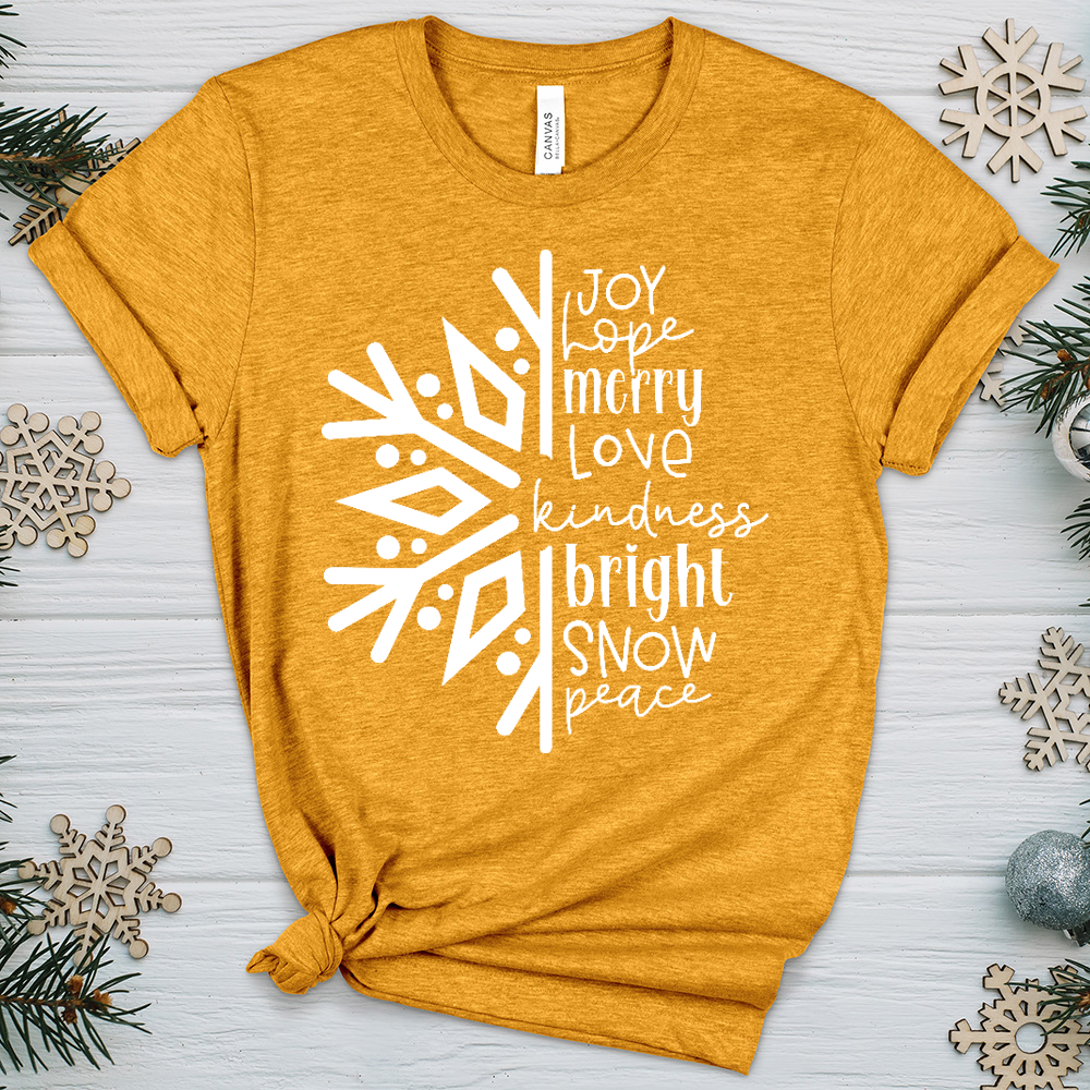 Joy Hope Snowflake Heathered Tee