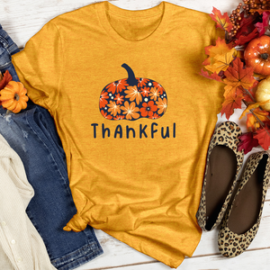 Thankful Vivid Flowers Heathered Tee