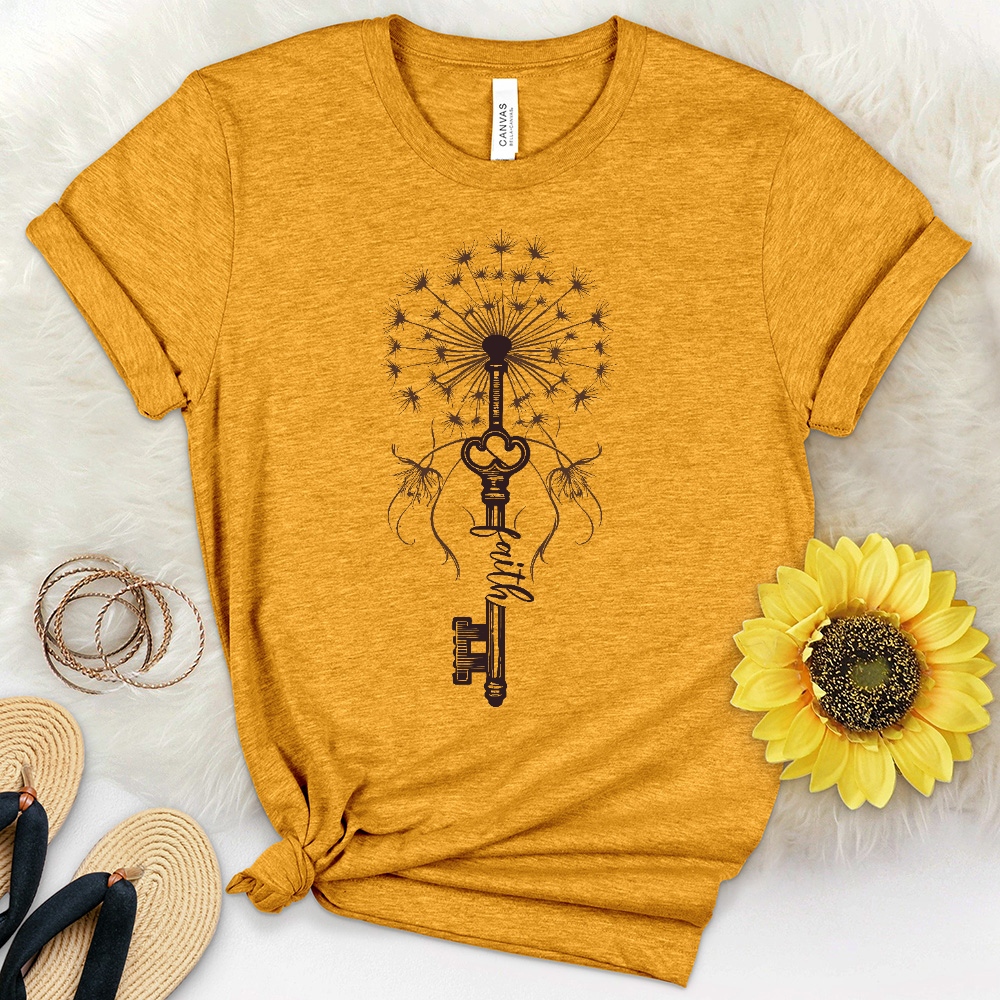 Faith Is The Key Dandelion Heathered Tee