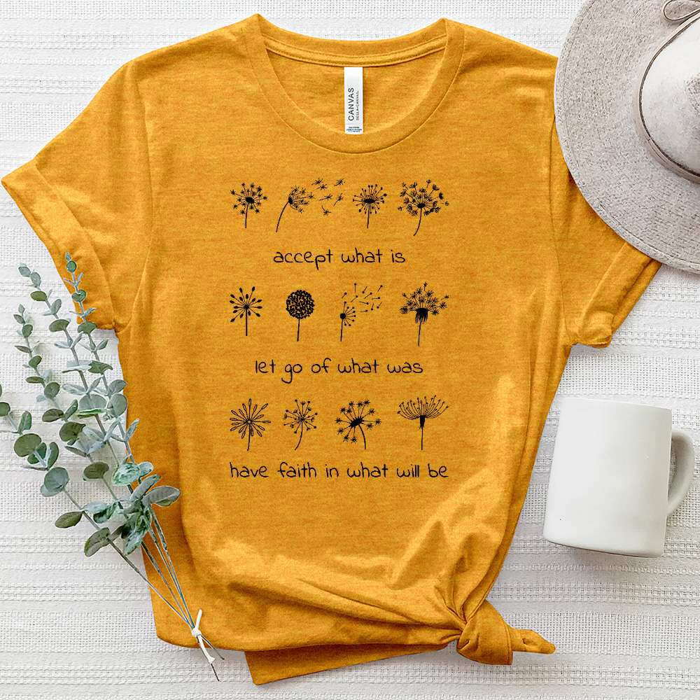 Accept What Is Dandelion Heathered Tee