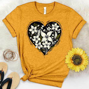 Heart Shape Flower Heathered Tee