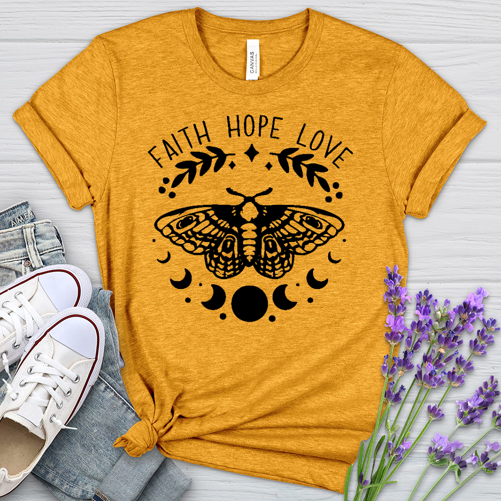 Faith Hope Love Dragonfly Heathered Tee