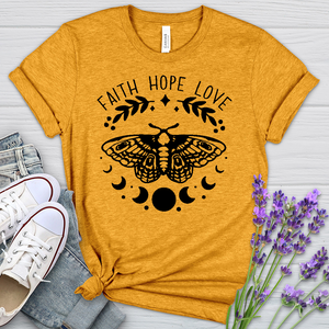 Faith Hope Love Dragonfly Heathered Tee