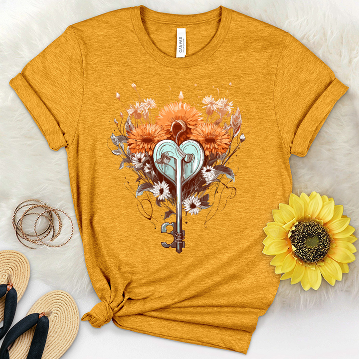 Love Is Key Dandelions Heathered Tee