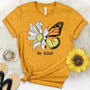 Be Kind Daisy Butterfly Heathered Tee