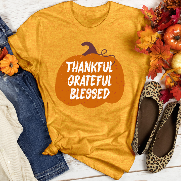 TGB Autumn Pumpkin Scene Heathered Tee