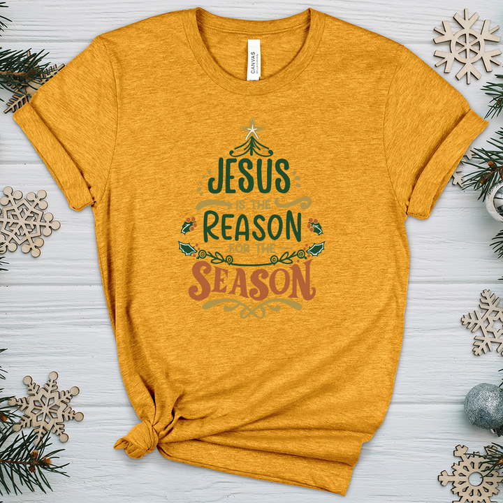 Jesus is The Reason For The Season Heathered Tee