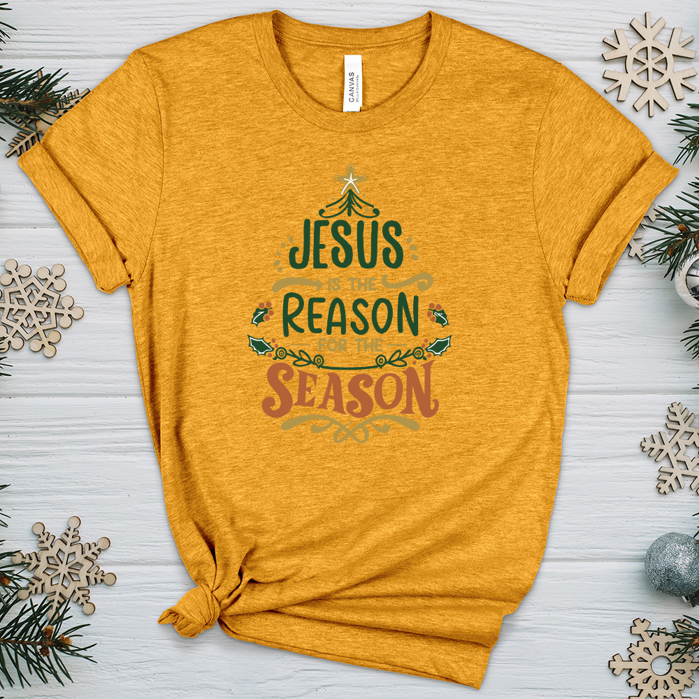 Jesus is The Reason For The Season Heathered Tee