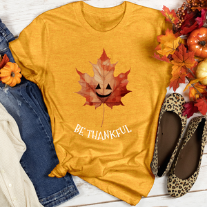 Be Thankful Leaf Heathered Tee