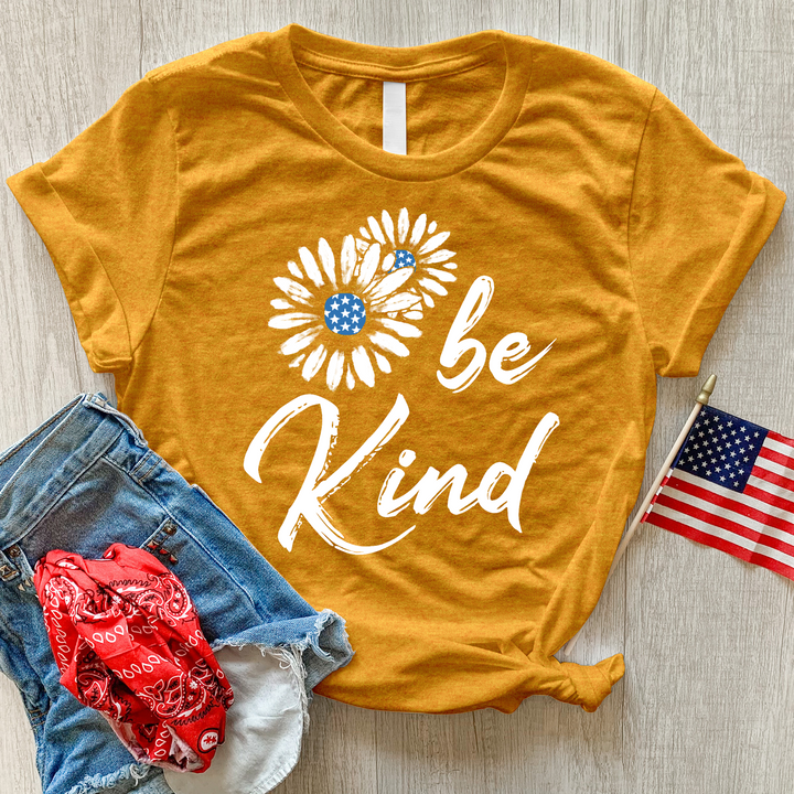 Be Kind Patriotic Heathered Tee