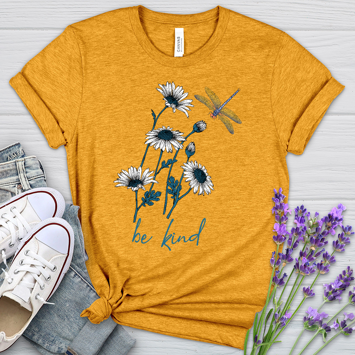 Be Kind daisy Flower Heathered  Tee