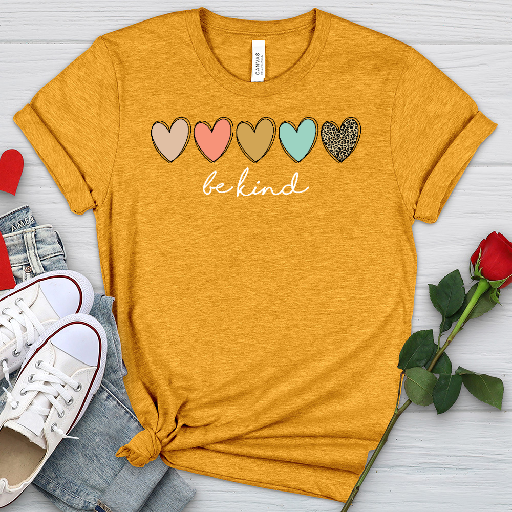 Be Kind Hearts Heathered Tee