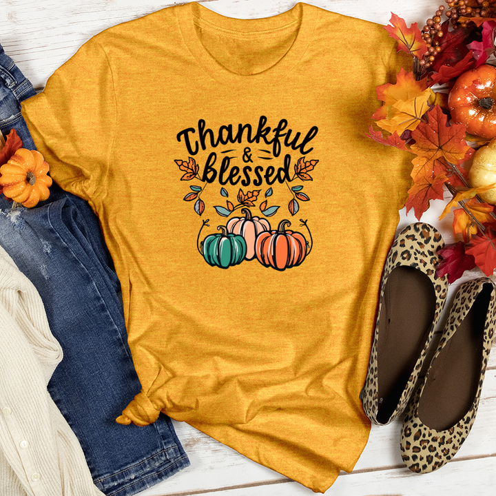 Thankful & Blessed Heathered Tee