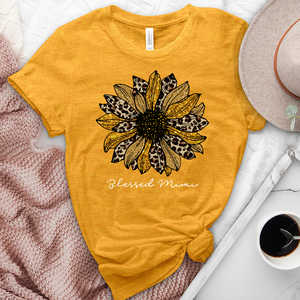 Blessed Mimi Leopard Sunflower Heathered Tee