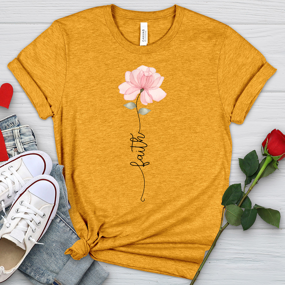 Faith Pink Rose Heathered Tee