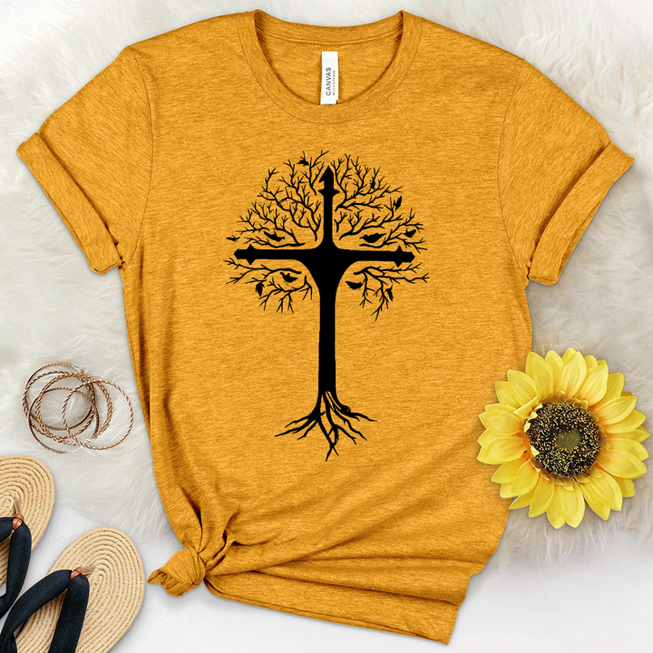 Cross Tree Heathered Tee