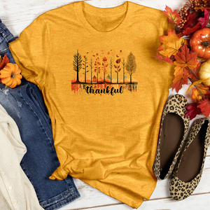 Watercolor Autumn Scene Icons Heathered Tee