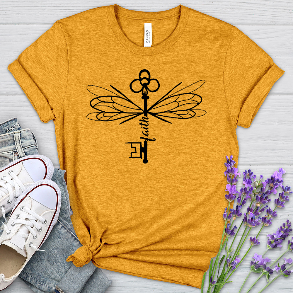 Winged Faith Fighter Heathered Tee