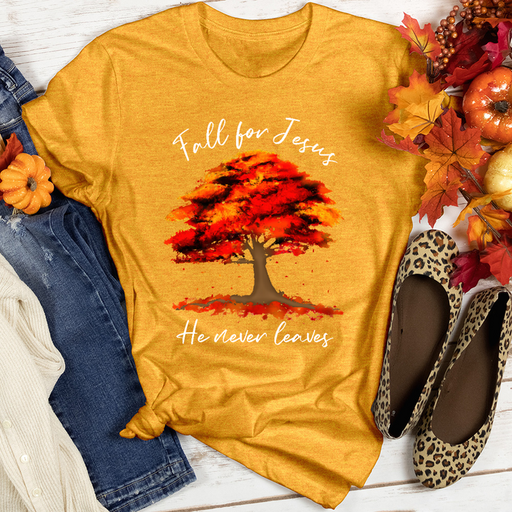 Watercolor Falling Leaves Heathered Tee