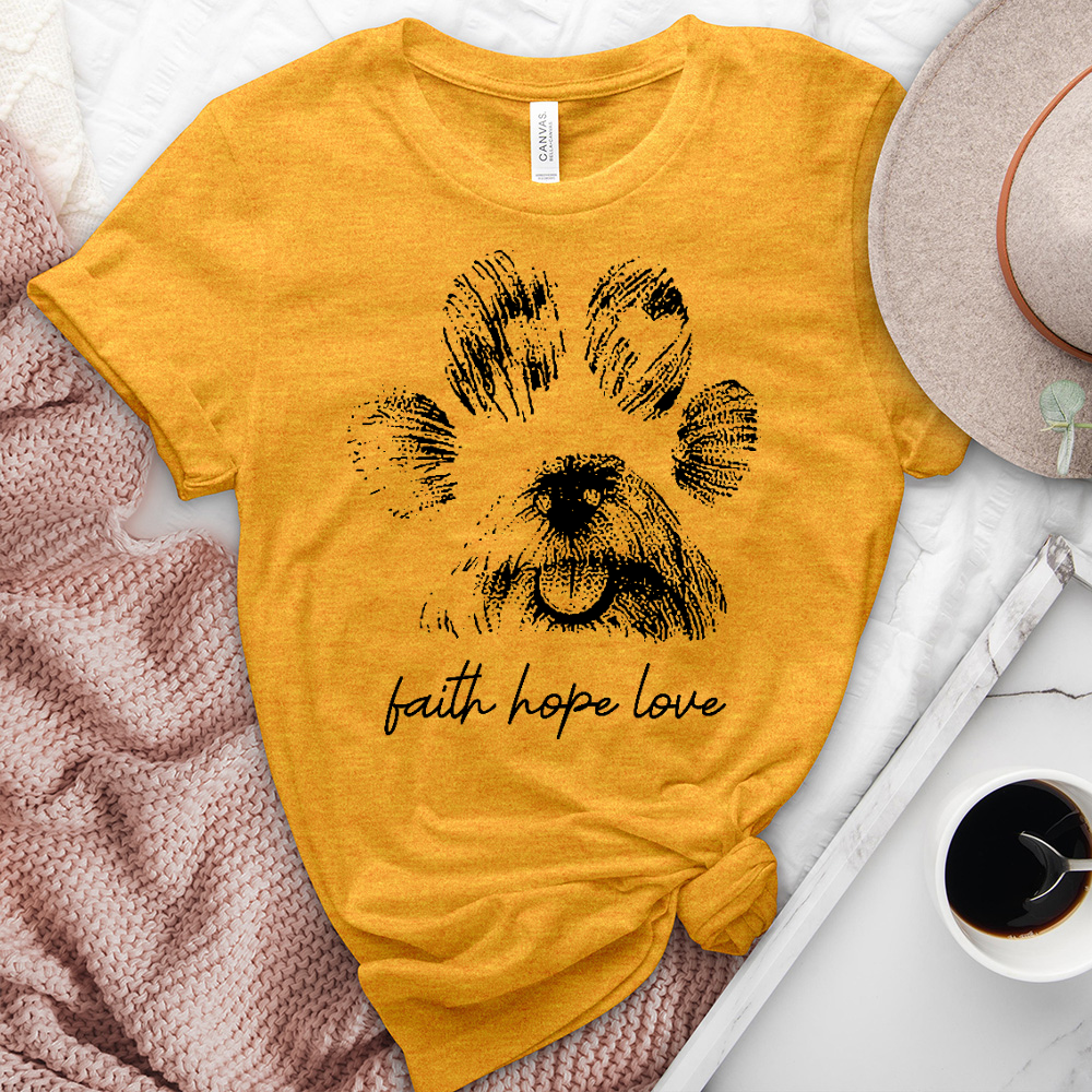 Faith Paw Print Face Heathered Tee