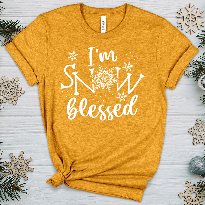 Snow Blessed Snowflake Heathered Tee