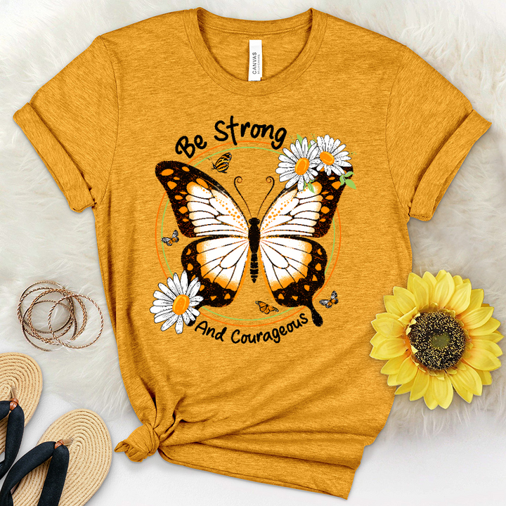 Be Strong Butterfly Heathered Tee