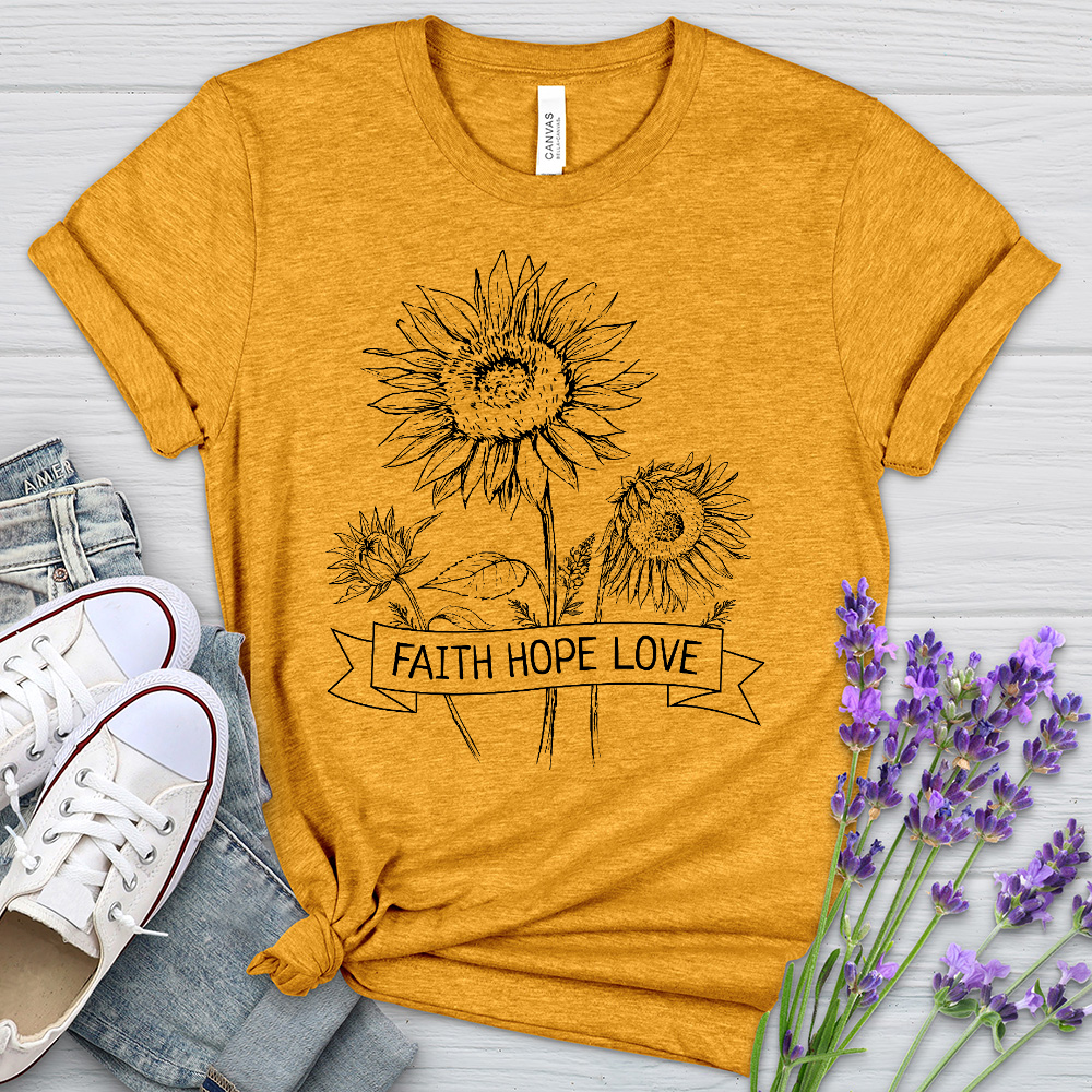 Faith Sunflower GardenHeathered Tee