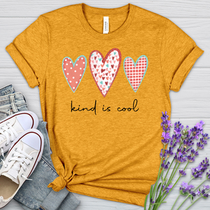 Kind Is Cool Pink Hearts Heathered Tee