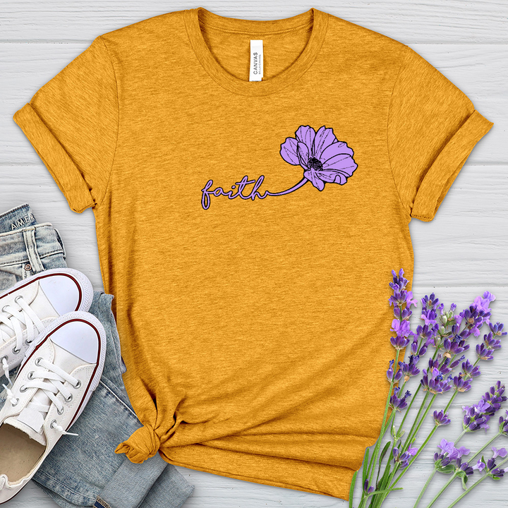 Faith Purple Flower Heathered Tee