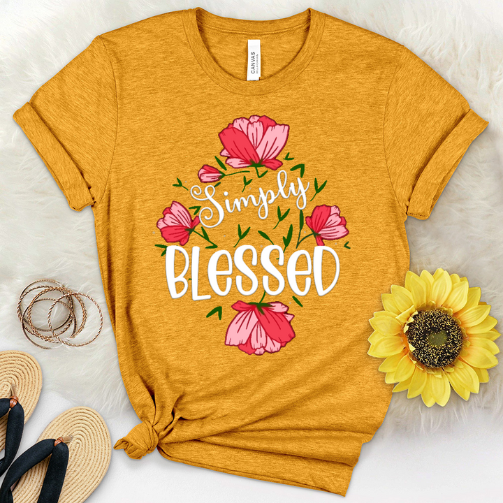 Simply Blessed Flowers Heathered Tee