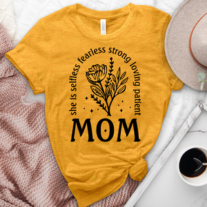 She Is Mom Flower Heathered Tee