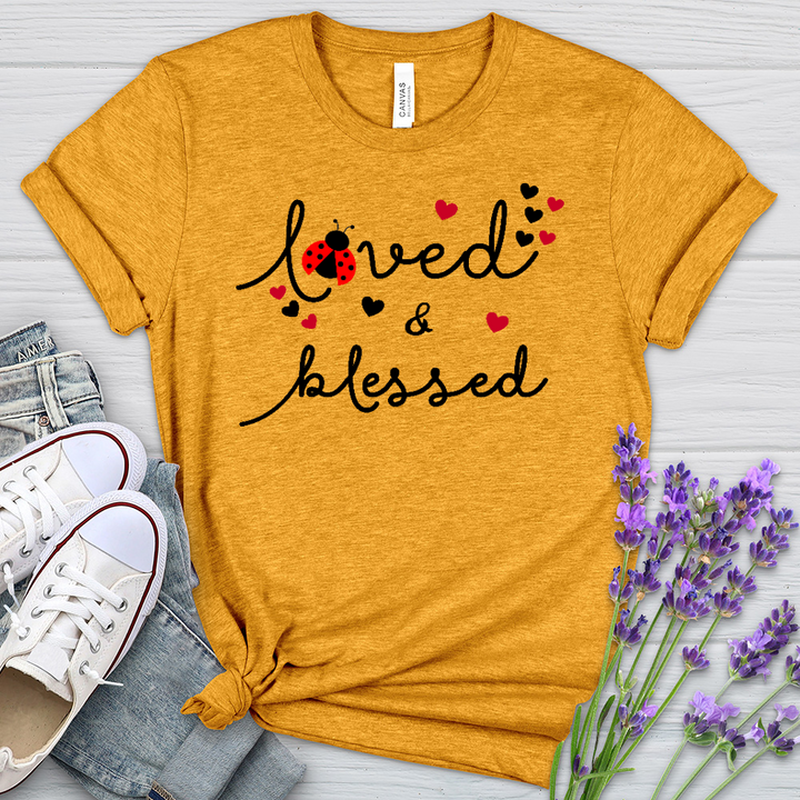 Loved & Blessed Ladybug Heathered Tee