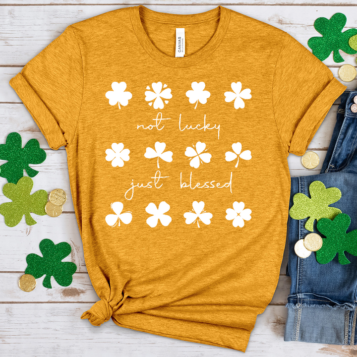 Not Lucky Shamrock Pattern Heathered Tee